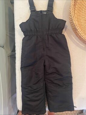 Children's Black Insulated Snow Overalls - (Brand Unspecified)